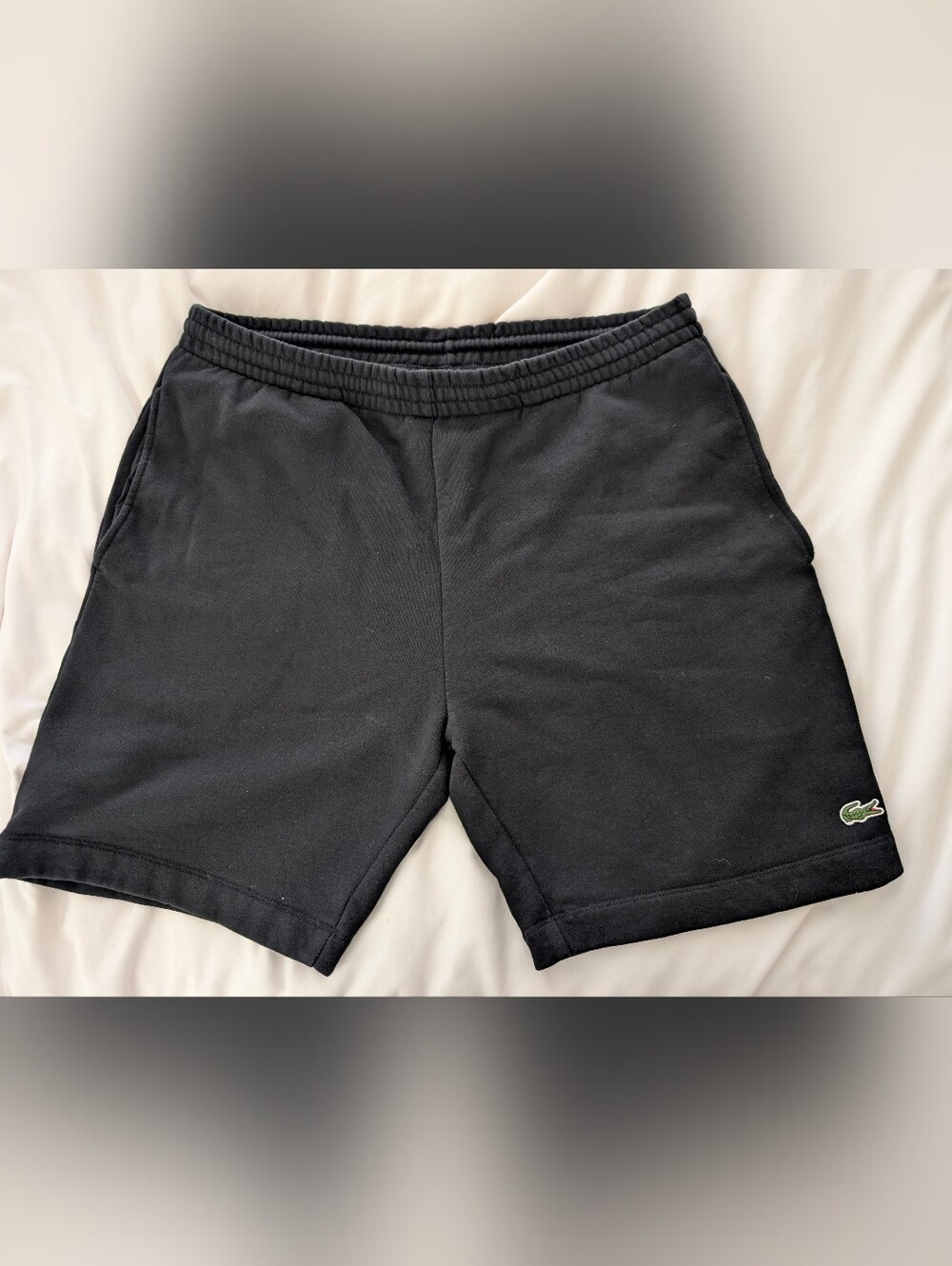 Lacoste Sweat Shorts Black Fleece Regular Fit Men's Size XL Drawstring